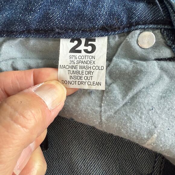 A7 Swarovski Crystals Distressed Jeans Womens 25 Low Rise Sexy Cowgirl Glam Rock - Picture 14 of 15